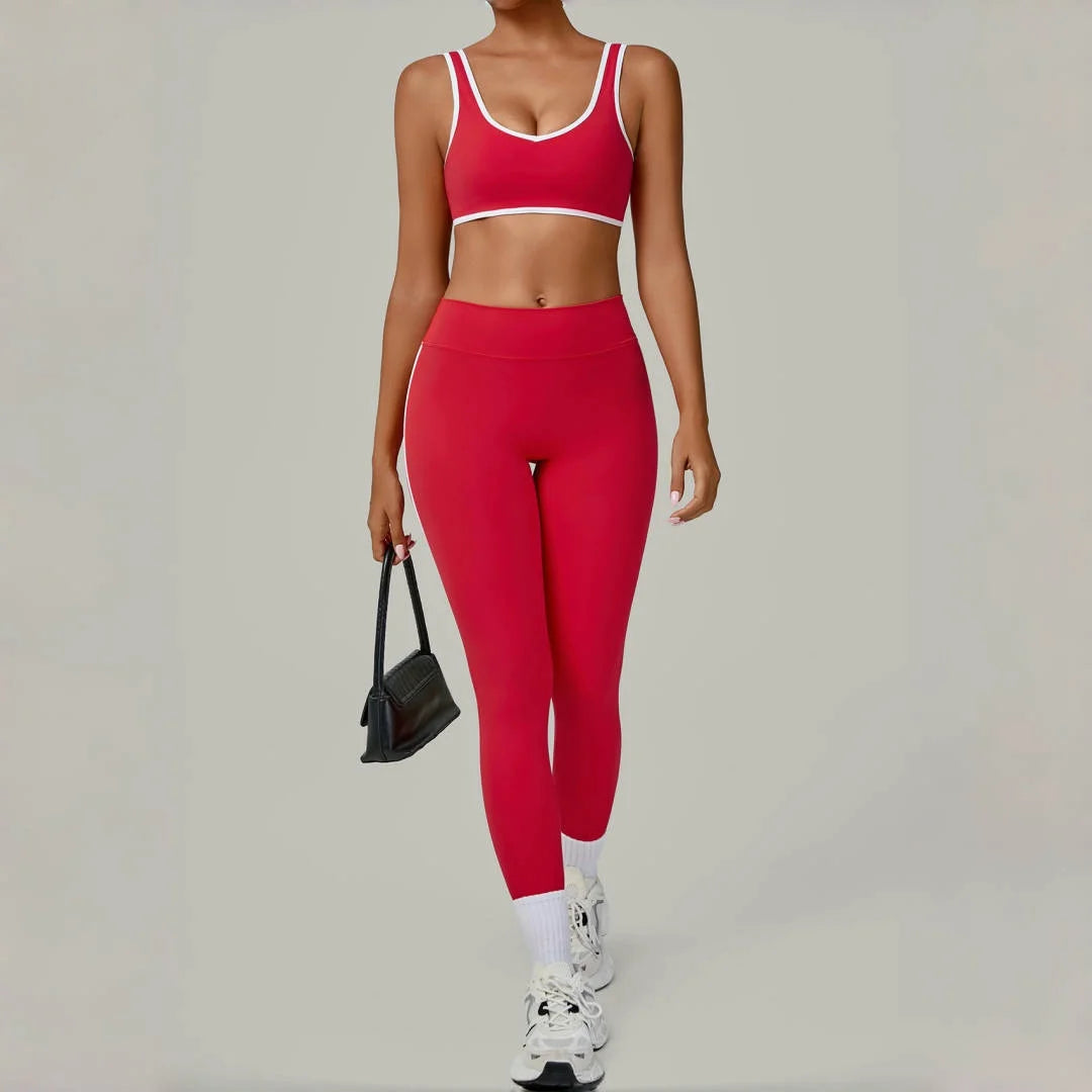 Costume de Yoga nu sport Fitness taille haute beau dos serré séchage rapide Sports de plein air vêtements d'entraînement Leggings de gymnastique costume.