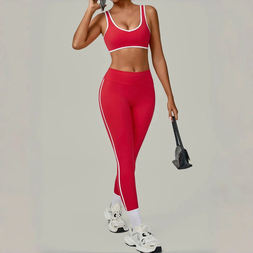 Costume de Yoga nu sport Fitness taille haute beau dos serré séchage rapide Sports de plein air vêtements d'entraînement Leggings de gymnastique costume.