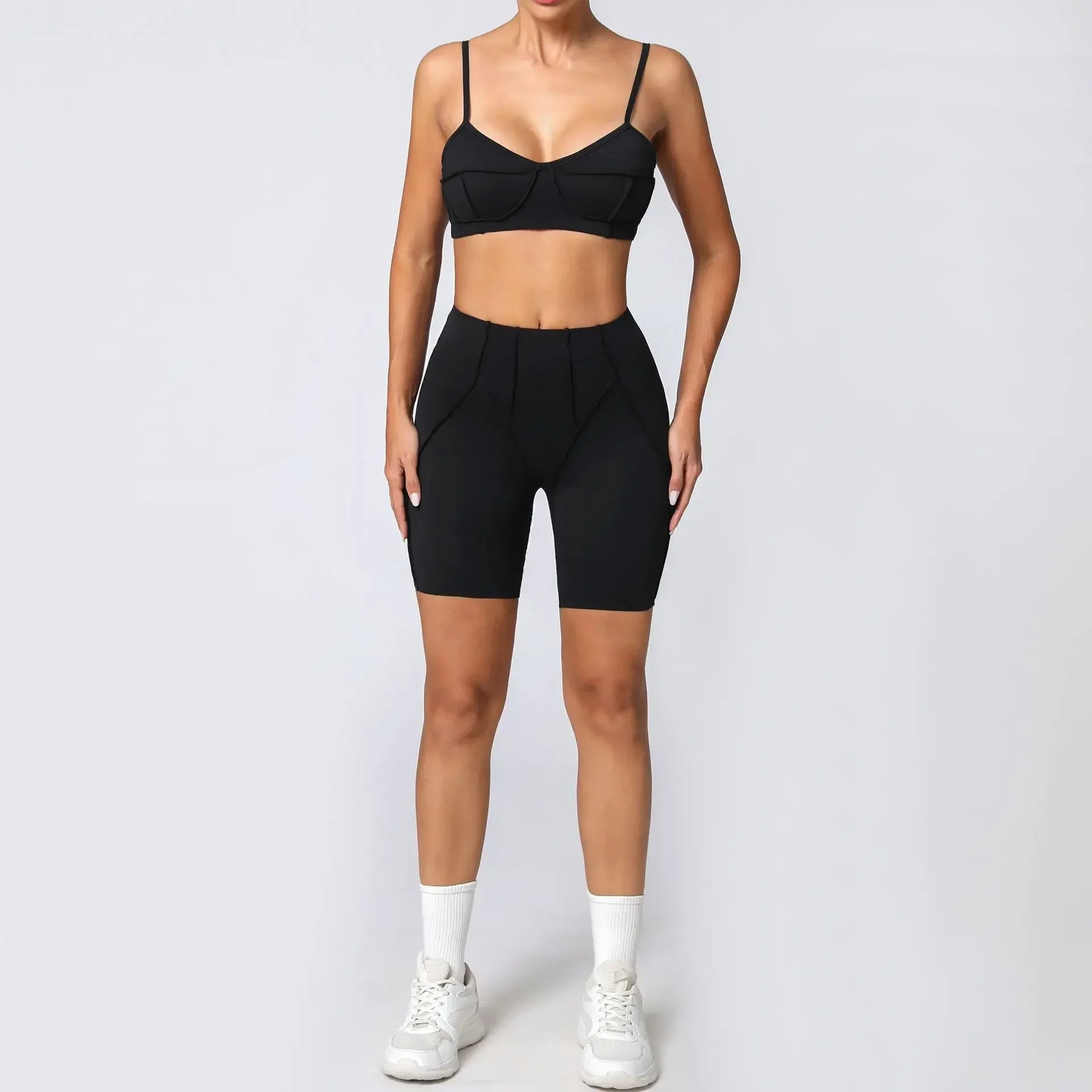 Ensemble de Yoga sans couture, sport, Fitness, hanche pêche, taille haute, séchage rapide, soutien-gorge, vêtements d'entraînement en plein air, combinaison de gymnastique pour femmes