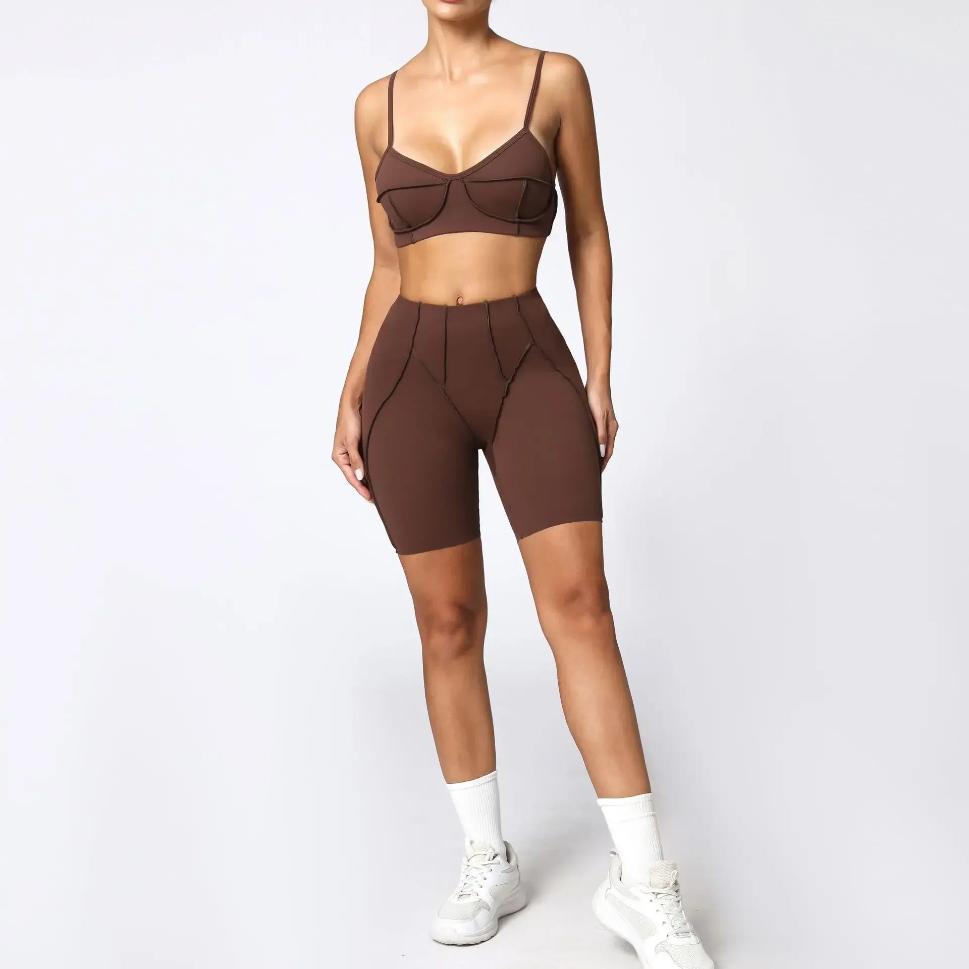 Ensemble de Yoga sans couture, sport, Fitness, hanche pêche, taille haute, séchage rapide, soutien-gorge, vêtements d'entraînement en plein air, combinaison de gymnastique pour femmes