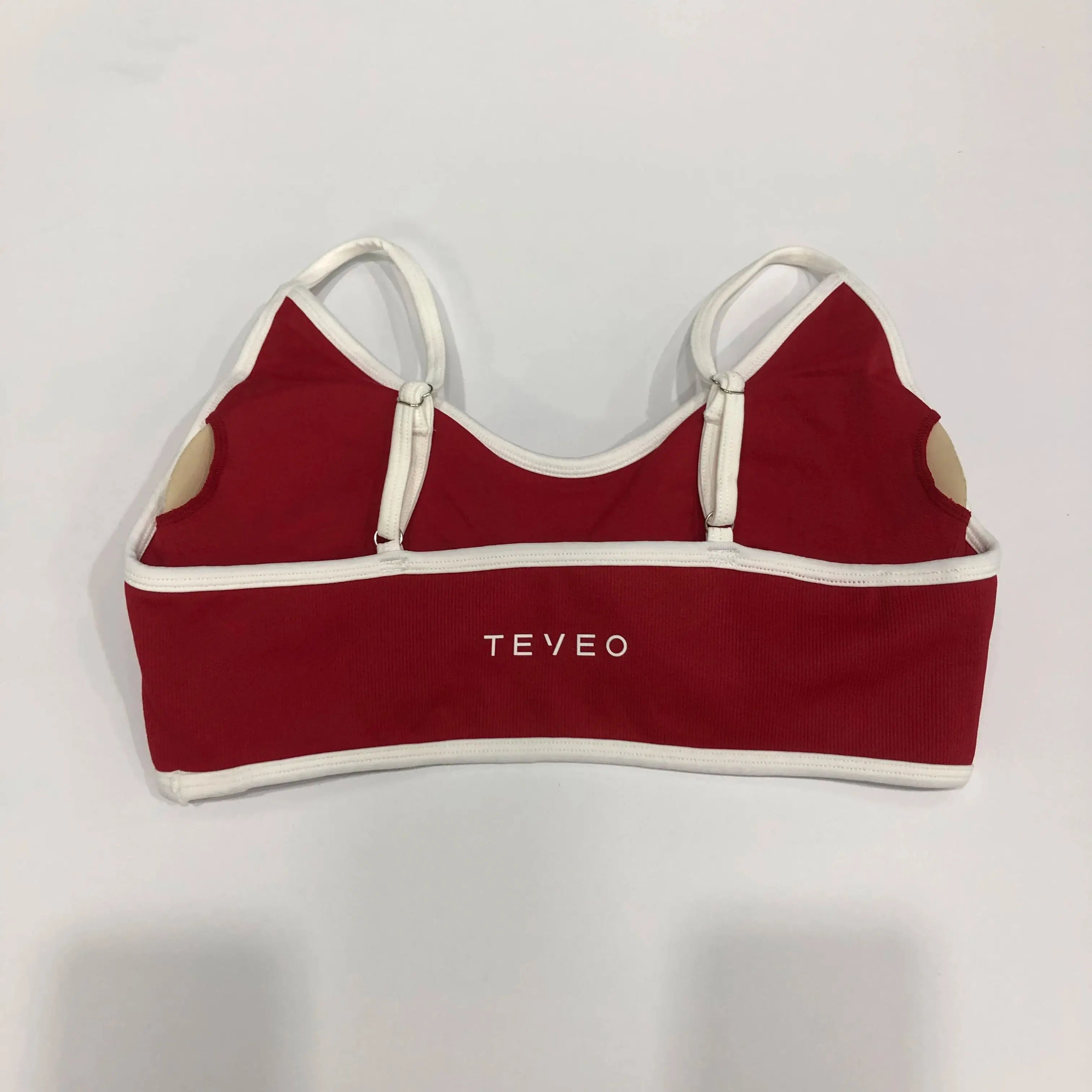 TEVEO – soutien-gorge de sport tricoté dos nu pour femmes, couleur unie, haut de Fitness d'été avec coussin de poitrine, soutien-gorge de Yoga à bretelles Sexy
