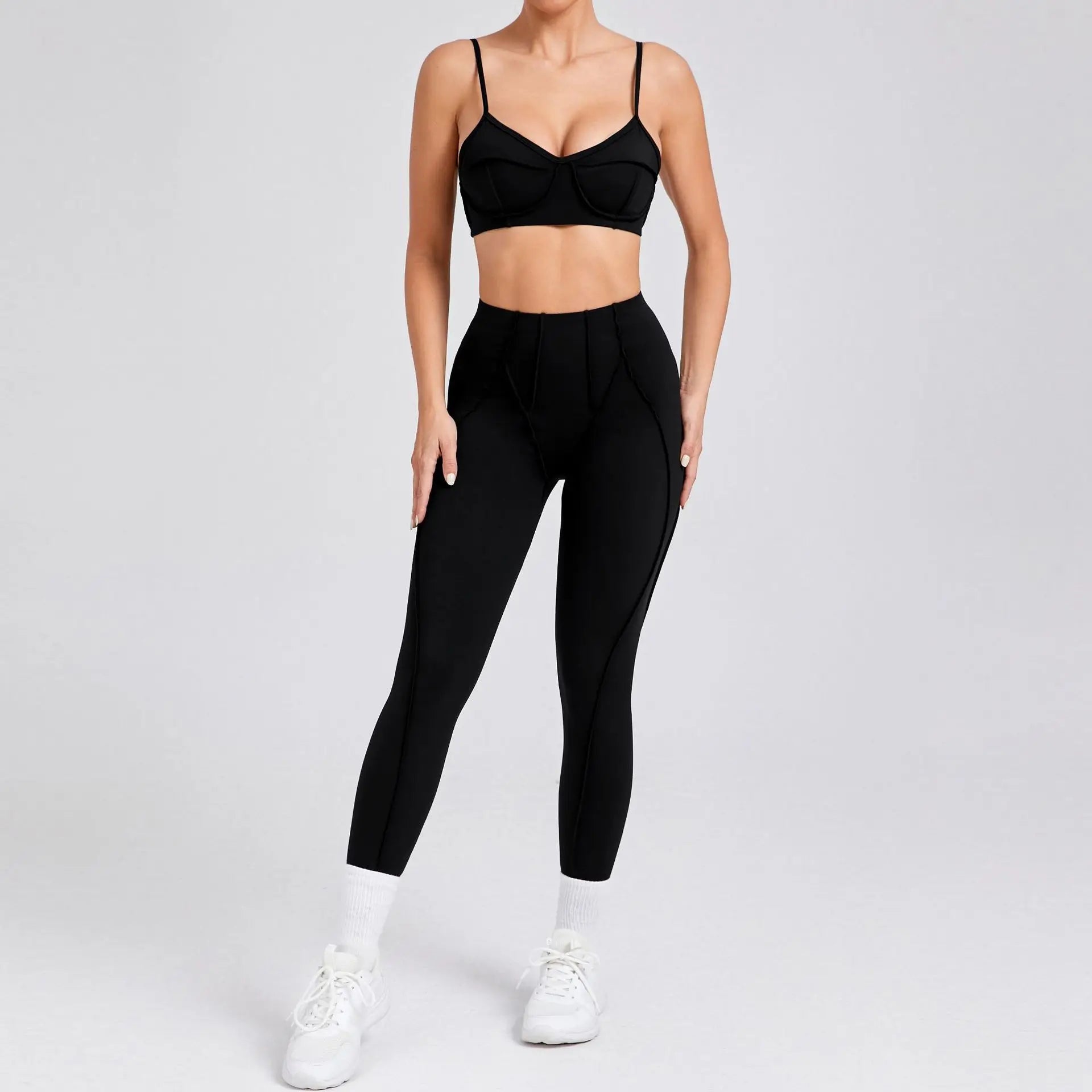 Ensemble de Yoga sans couture, sport, Fitness, hanche pêche, taille haute, séchage rapide, soutien-gorge, vêtements d'entraînement en plein air, combinaison de gymnastique pour femmes