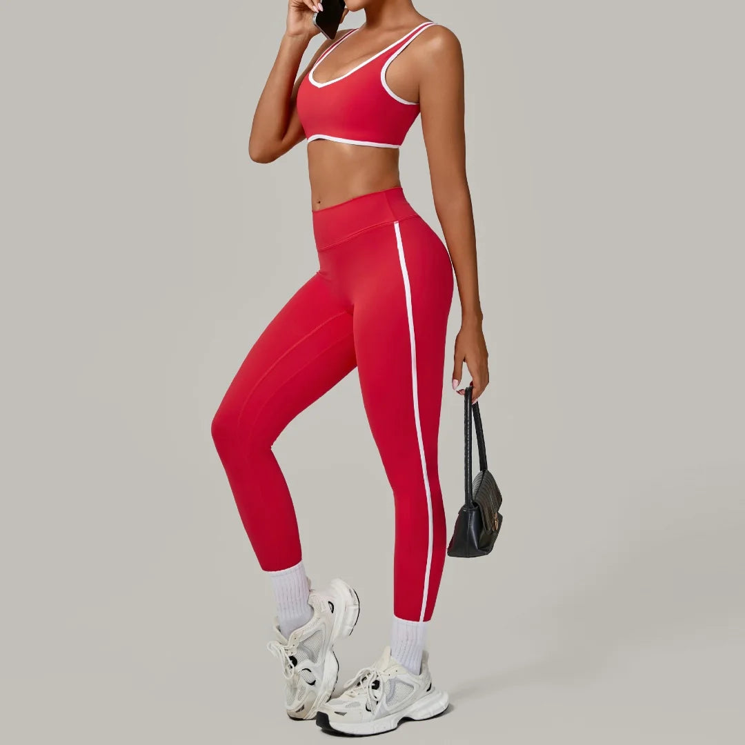 Costume de Yoga nu sport Fitness taille haute beau dos serré séchage rapide Sports de plein air vêtements d'entraînement Leggings de gymnastique costume.