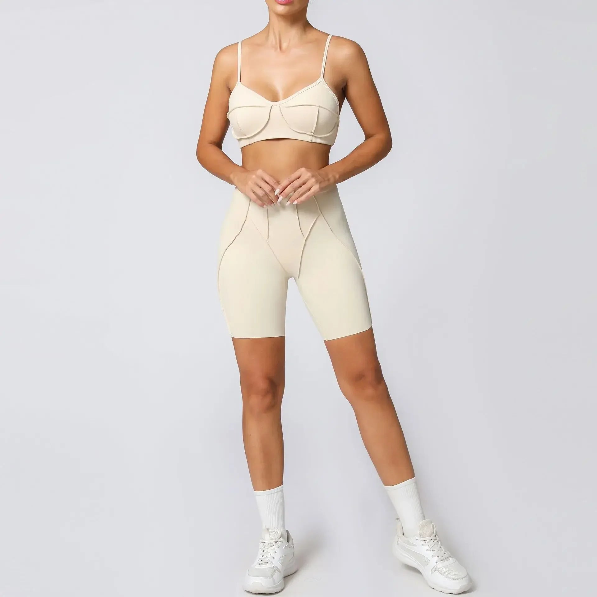 Ensemble de Yoga sans couture, sport, Fitness, hanche pêche, taille haute, séchage rapide, soutien-gorge, vêtements d'entraînement en plein air, combinaison de gymnastique pour femmes