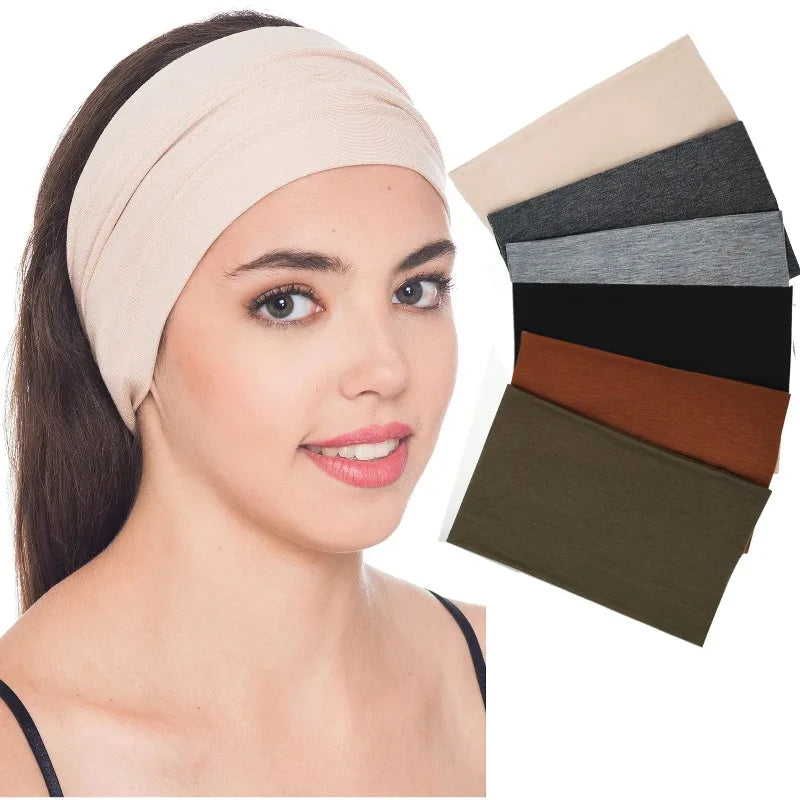 Bandeaux Extra larges Turban Bandana bandeaux femmes antidérapant Boho couvre-chef cheveux entraînement sport Yoga soins de la peau
