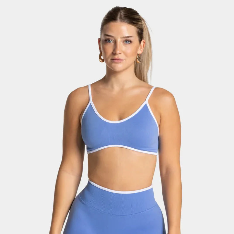 TEVEO – soutien-gorge de sport tricoté dos nu pour femmes, couleur unie, haut de Fitness d'été avec coussin de poitrine, soutien-gorge de Yoga à bretelles Sexy
