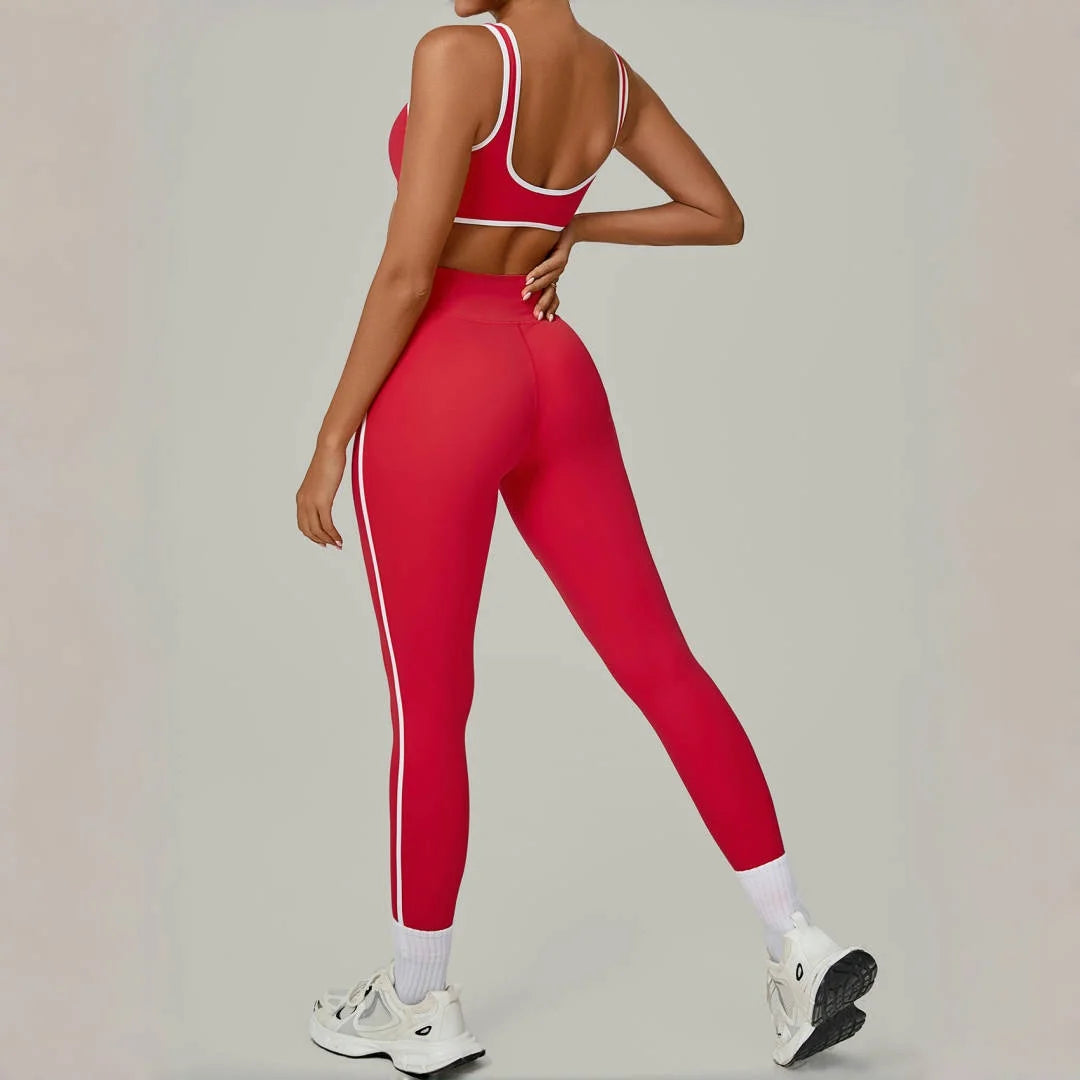 Costume de Yoga nu sport Fitness taille haute beau dos serré séchage rapide Sports de plein air vêtements d'entraînement Leggings de gymnastique costume.