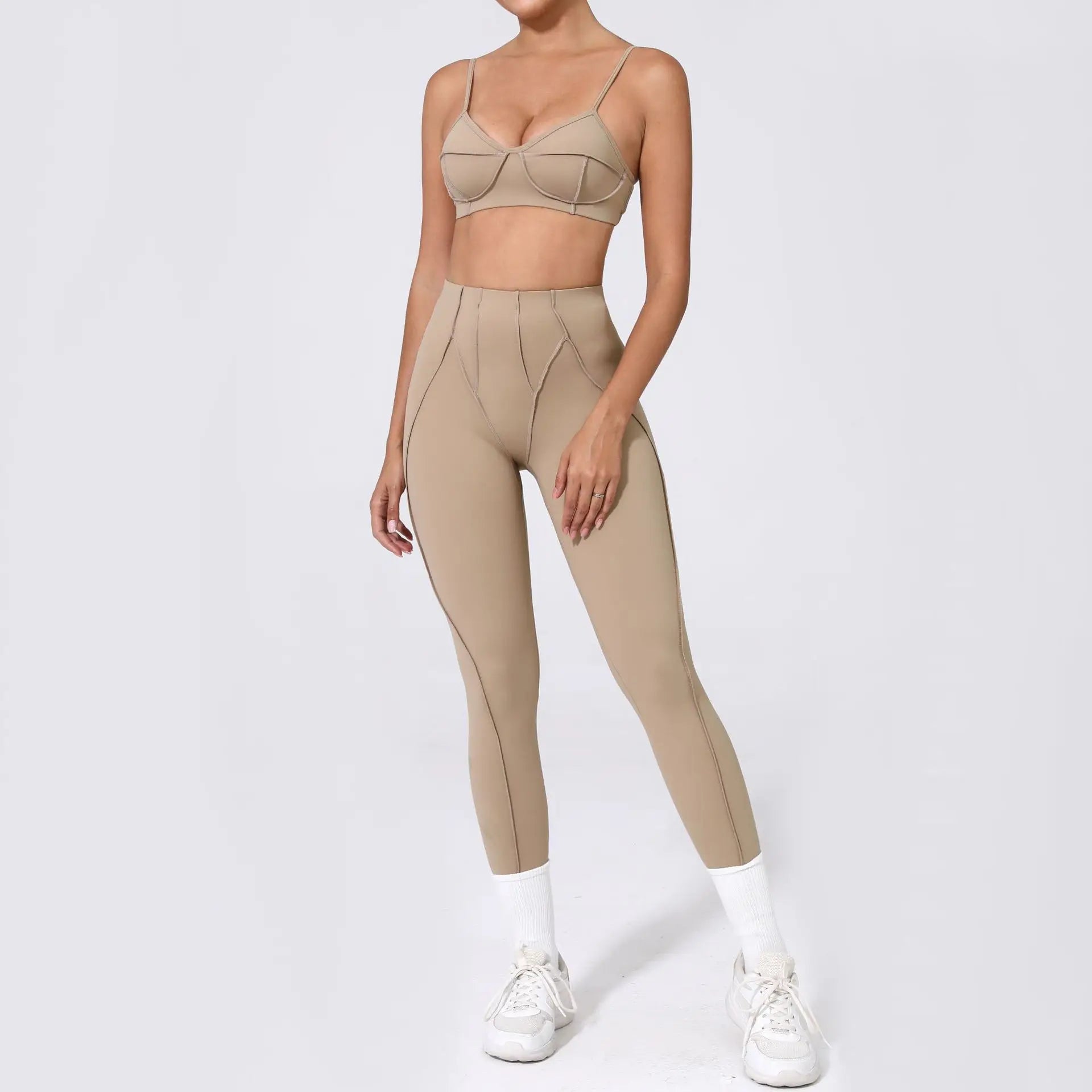 Survêtement femme 2 pièces ensemble de Yoga Push Up vêtements d'entraînement course vêtements de sport taille haute Leggings Fitness soutien-gorge combinaisons de sport